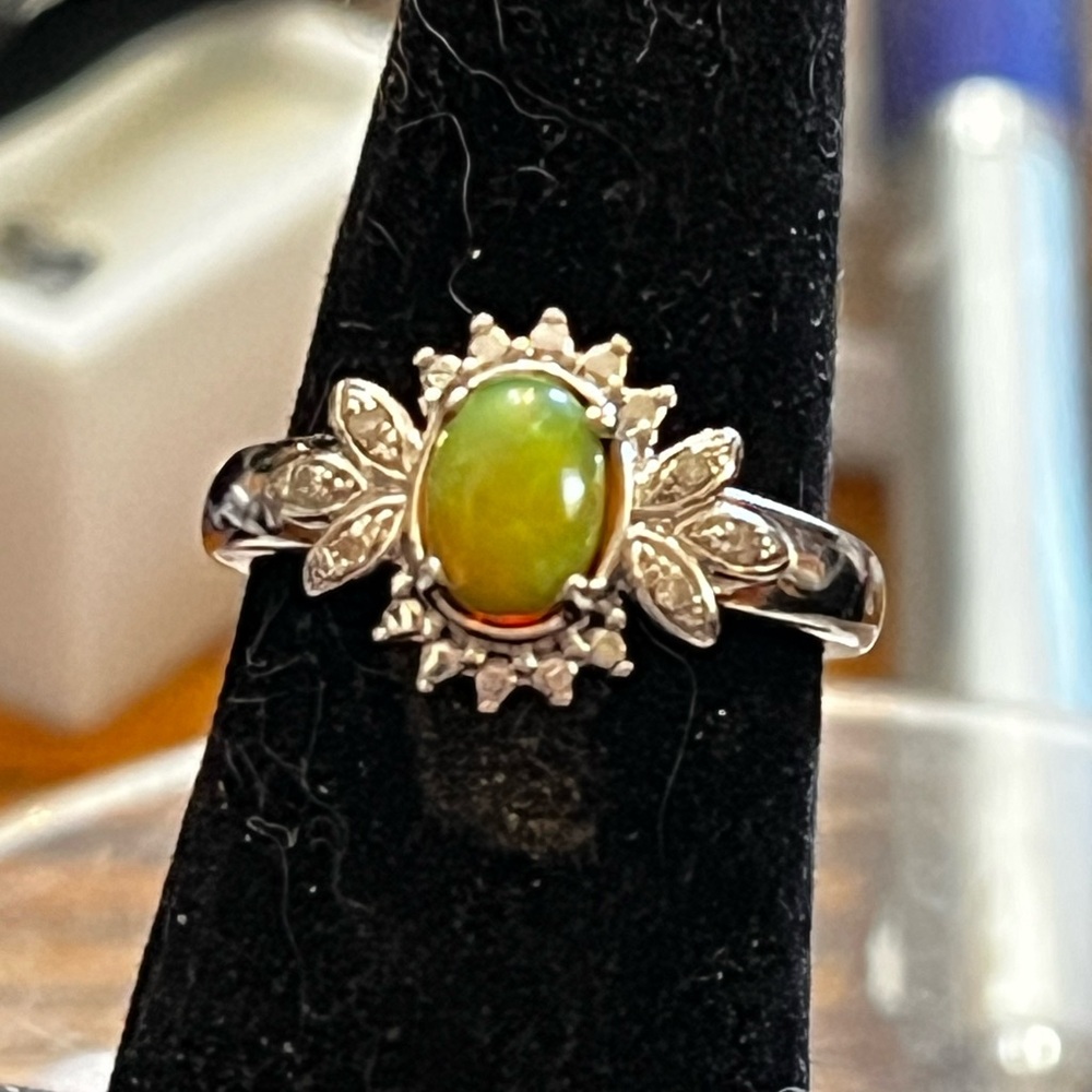 Natural Ethiopian opal set in sterling silver